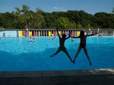 Tooting Bec Lido, Tooting Bec Road, Streatham, Wandsworth, London, 2013. Creator: Simon Inglis