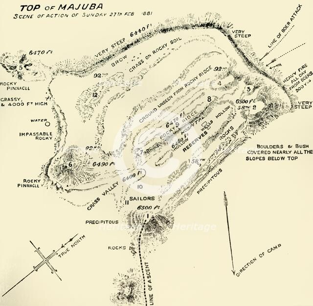 'Top of Majuba - Scene of Action of Sunday 27th Feb 1881', 1900. Creator: Unknown.