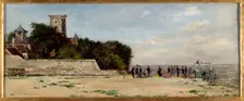 Top of Montmartre hill, with Solferino tower, circa 1870, c1870. Creator: Louis Marie Jean-Baptiste Chevalier