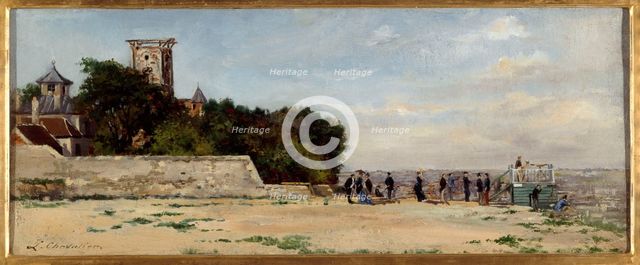 Top of Montmartre hill, with Solferino tower, circa 1870, c1870. Creator: Louis Marie Jean-Baptiste Chevalier.