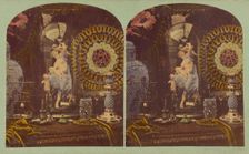 Top of a vanity filled with objects, about 1857. Creators: London Stereoscopic & Photographic Co, Joseph John Elliott