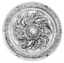Top of Elkington's silver repoussé table, in the International Exhibition, 1862. Creator: Unknown