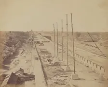 Top of the Wall From Anting Gate, Pekin, Taken Possession by English and French Troops, Oct 1860. Creator: Felice Beato