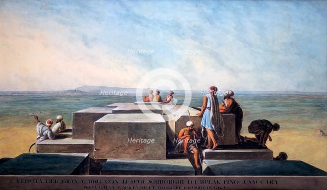 'Top of the First Pyramid of Gizah', 1794. Artist: Thomas Milton