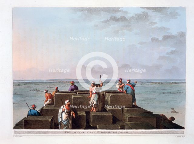 'Top of the First Pyramid of Gizah', 1801. Artist: Thomas Milton