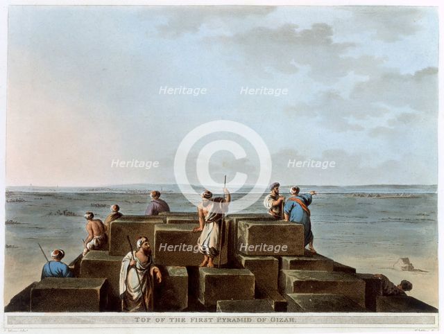 'Top of the First Pyramid of Gizah', Egypt, 1802. Creator: Thomas Milton.