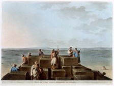 Top of the First Pyramid of Gizah Egypt, 1802. Creator: Thomas Milton