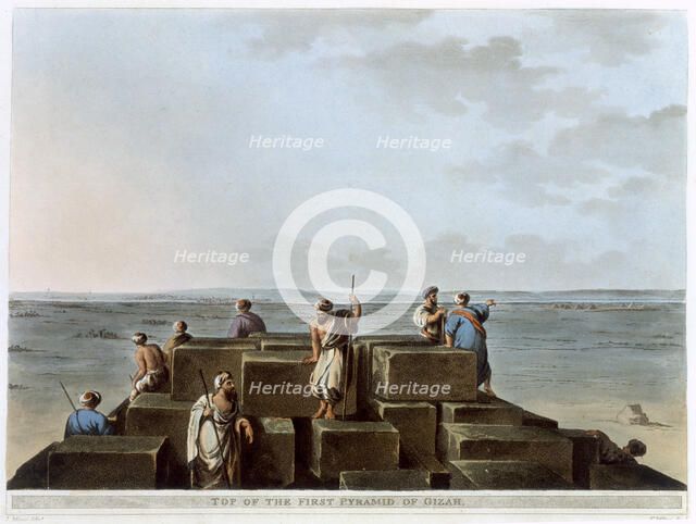 'Top of the First Pyramid of Gizah', Egypt, 1802. Artist: Thomas Milton