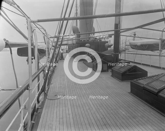Top deck on steam yacht 'Venetia', 1920. Creator: Kirk & Sons of Cowes.