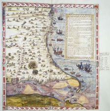 Top half of Lord Burghley's chart of the Humber, 1579. Creator: Christopher Saxton