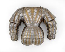 Top Lames of Vambraces (Arm Defenses) from a Costume armour, German, Augsburg, ca. 1525. Creator: Kolman Helmschmid