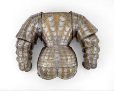 Top Lames of Vambraces (Arm Defenses) from a Costume armour, German, Augsburg, ca. 1525. Creator: Kolman Helmschmid