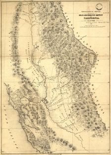 Topographical sketch of the gold & quicksilver district of California, 1848. Creator: Edward Ord
