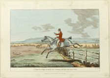 Topping a Flight of Rails, and Coming Well into the Next Field, plate two from..., pub June 24, 1811 Creator: Robert Frankland