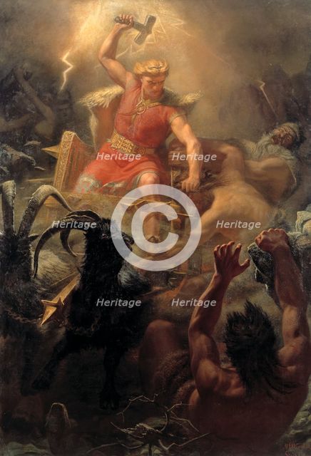 Tor's Fight with the Giants, 1872. Creator: Marten Eskil Winge.