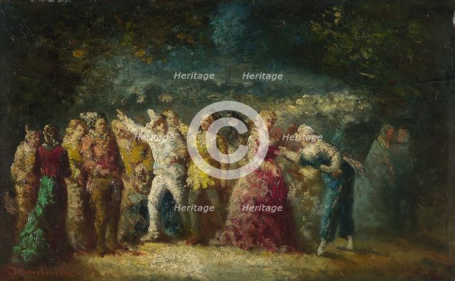 Torchlight Procession, 1870s-1880s. Artist: Monticelli, Adolphe-Thomas-Joseph (1824-1886)