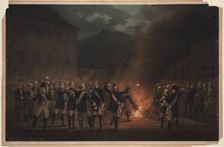 Torchlight procession at Heidelberg on 30 January 1857, 1857. Artist: Verhas, Theodor (1811-1872)