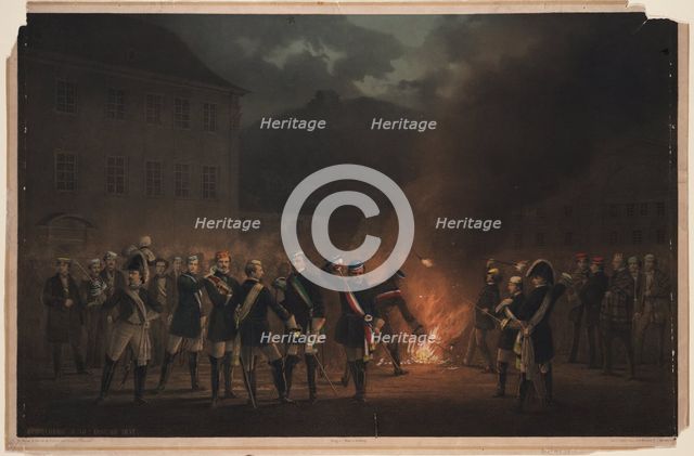 Torchlight procession at Heidelberg on 30 January 1857, 1857. Artist: Verhas, Theodor (1811-1872)