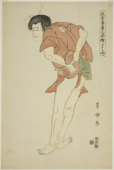 Toraya: Arashi Ryuzo II as the monk Tojibo in the play "Hatsu Akebono Kaomise Soga," from ..., 1794. Creator: Utagawa Toyokuni I