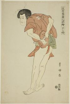 Toraya: Arashi Ryuzo II as the monk Tojibo in the play "Hatsu Akebono Kaomise Soga," from ..., 1794. Creator: Utagawa Toyokuni I
