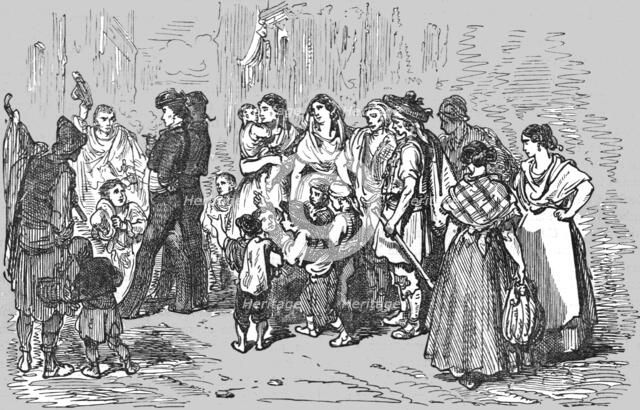 'Toreadors outside the Arena; An Autumn Tour in Andalusia', 1875. Creator: Gustave Doré.