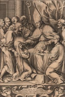 Toribio Alfonso Mogrovejo confirms Rose of Lima, 1670. Creator: Anonymous