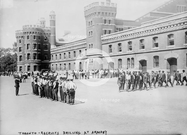 Toronto recruits drilling at armory, between c1914 and c1915. Creator: Bain News Service.