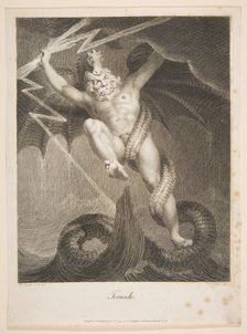 Tornado-Zeus Battling Typhon (Erasmus Darwin, The Botanic Garden), August 1, 1795. Creator: William Blake