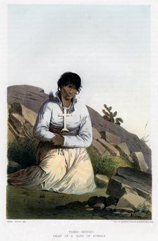 Toro-Mucho, chief of a band of Kioways, 1856.Artist: John Mix Stanley