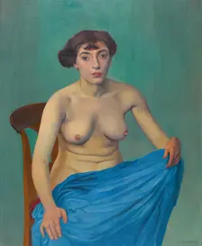 Torse à l'étoffe bleue, 1912. Creator: Vallotton; Felix Edouard (1865-1925)