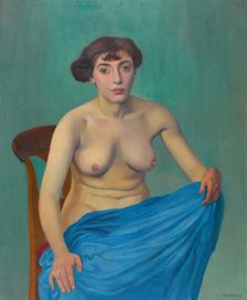 Torse à l'étoffe bleue, 1912. Creator: Vallotton; Felix Edouard (1865-1925)