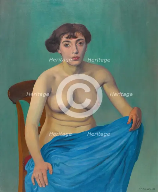 Torse à l'étoffe bleue, 1912. Creator: Vallotton; Felix Edouard (1865-1925).