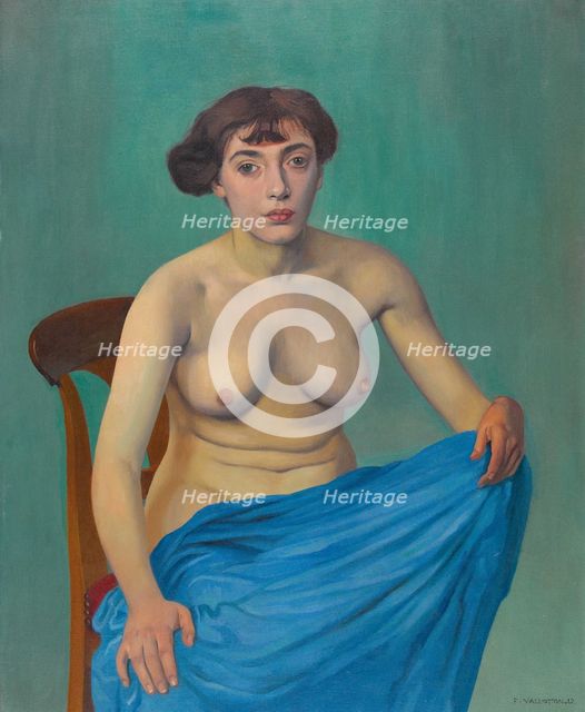 Torse à l'étoffe bleue, 1912. Creator: Vallotton; Felix Edouard (1865-1925).