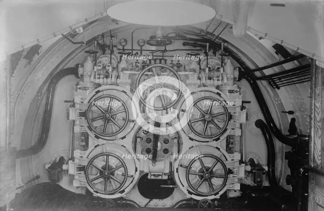 Torpedo Tubes, American Submarine, between c1910 and c1915. Creator: Bain News Service.
