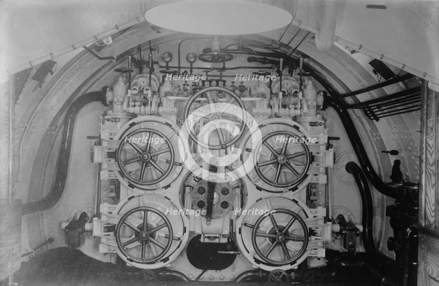 Torpedo Tubes, American Submarine, between c1910 and c1915. Creator: Bain News Service.