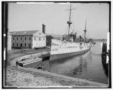 Torpedo boats in the wet dock, Norfolk Navy Yard, Va., c1905. Creator: Unknown