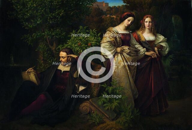 Torquato Tasso and the Two Leonores. Artist: Sohn, Karl Ferdinand (1805-1867)
