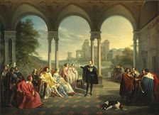 Torquato Tasso reads La Gerusalemme Liberata at the Court of Ferrara, 1841. Creator: Mancinelli, Giuseppe (1813-1875)