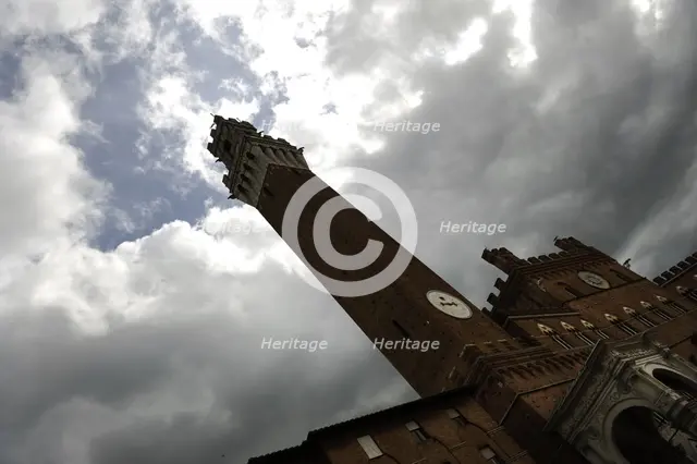 Torre del Mangia, Piazza del Campo, Siena, Italy, 2013.  Creator: LTL.