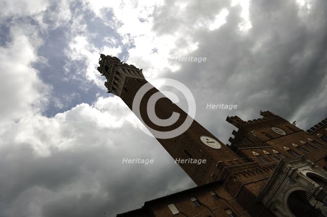 Torre del Mangia, Piazza del Campo, Siena, Italy, 2013.  Creator: LTL.