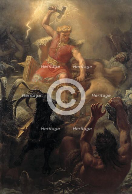 Tor's Fight with the Giants, 1872. Creator: Marten Eskil Winge.