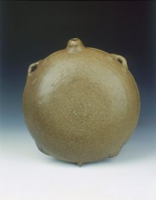 Tortoise-shaped flask with teadust glaze, Six Dynasties-early Tang dynasty, China, 6th-7th century