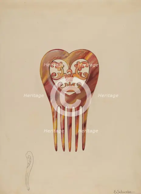 Tortoise Shell Comb, 1936. Creator: Erwin Schwabe.