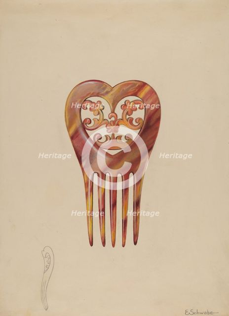 Tortoise Shell Comb, 1936. Creator: Erwin Schwabe.