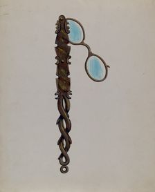 Tortoise Shell Lorgnette, c. 1936. Creator: Charles Enjoian