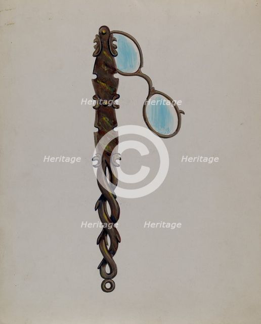 Tortoise Shell Lorgnette, c. 1936. Creator: Charles Enjoian.