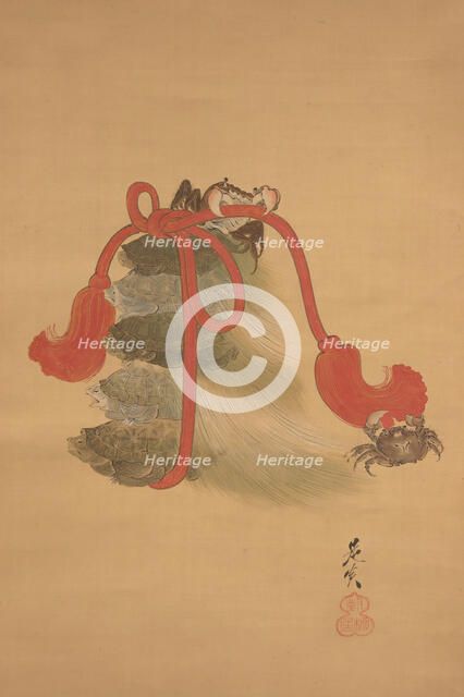 Tortoises and Crabs, 19th century. Creator: Shibata Zeshin.