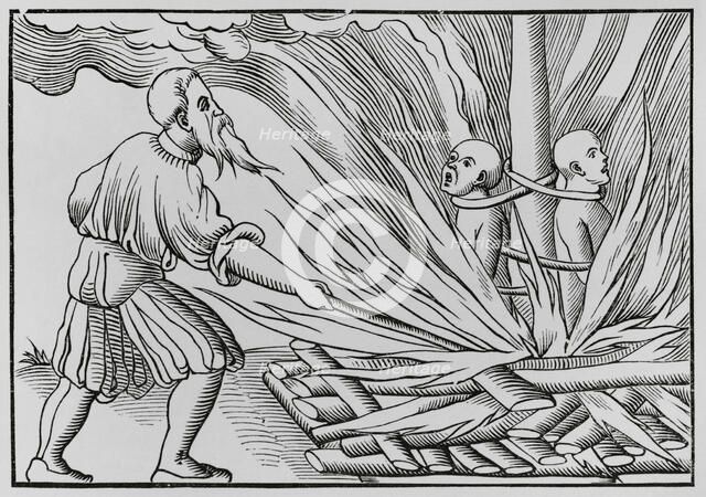 Torture by fire, 1552, (1878).  Creator: Unknown.