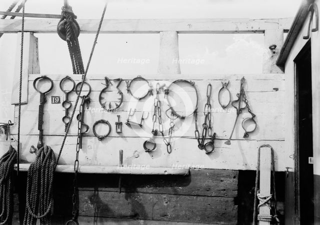 Torture irons on SUCCESS, between c1910 and c1915. Creator: Bain News Service.