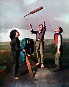 Tossing for Innings c1841, (1912). Creator: Henry Dixon & Son